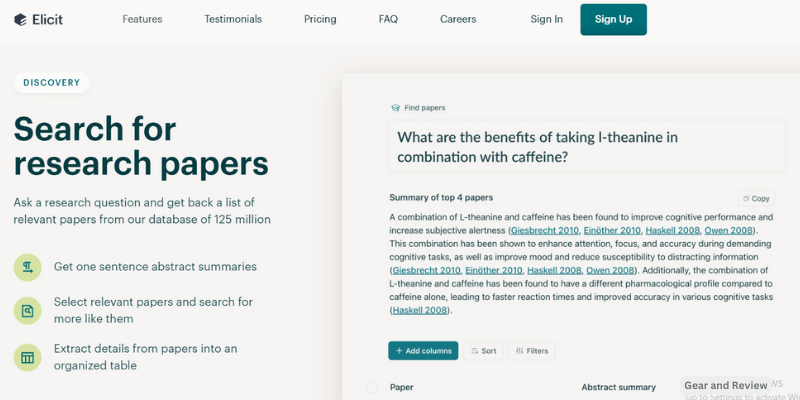 Elicit AI features
