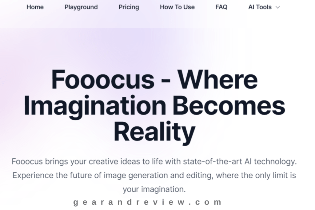 Fooocus AI homepage