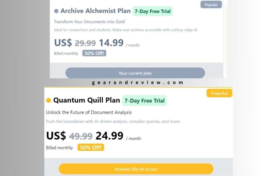 Priceplan of DocuAsk